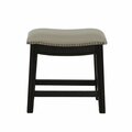 Kd Gabinetes 18 in. Saddle Stool in Gray Faux Leather - Set of 2 KD3696205
